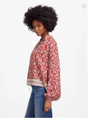 MADEWELL Popover Top in Paisley Print